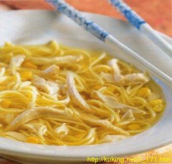 Китайский куриный суп с кукурузой