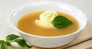 Холодный суп из дыни с креветками