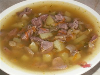 Суп из свежих грибов и куриhого мяса