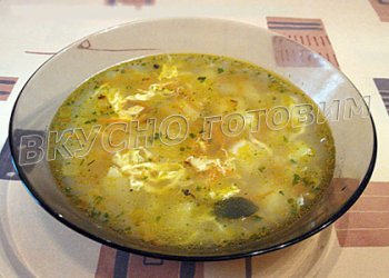 Рисовый суп с яйцами
